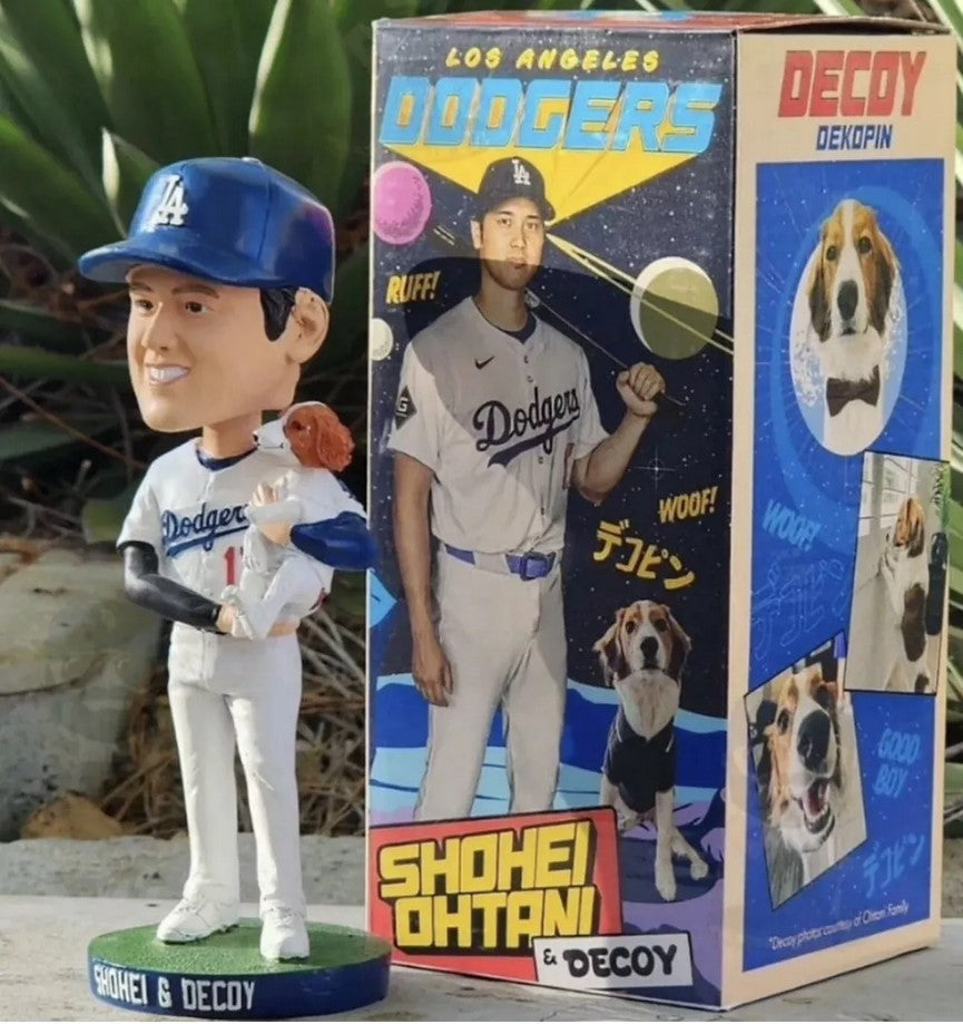 Shohei Ohtani and Decoy 2024 Dodgers Bobblehead SGA